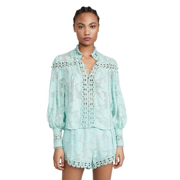 Rahi Poppy Ana Blouse - XS - Aqua - Picture 1 of 6